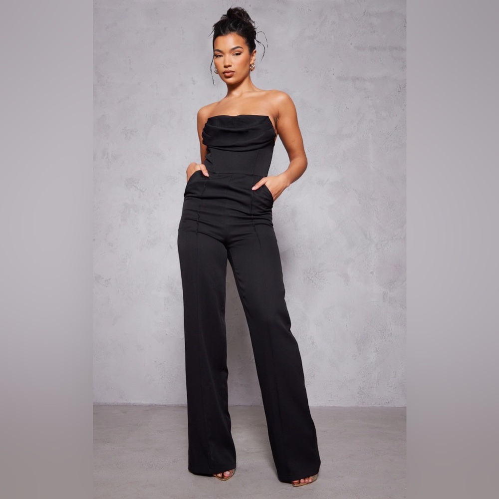 PLT BLACK BANDEAU JUMPSUIT | NWT | US 6/ UK 10